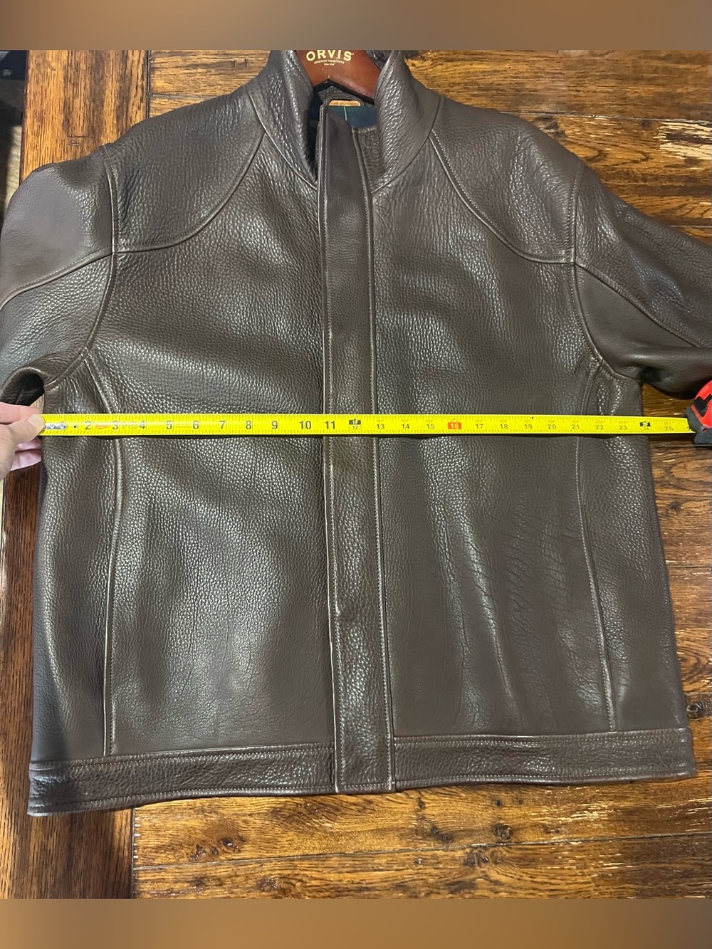 Orvis Dark Brown Bison Leather Jacket - Picture 10 of 14